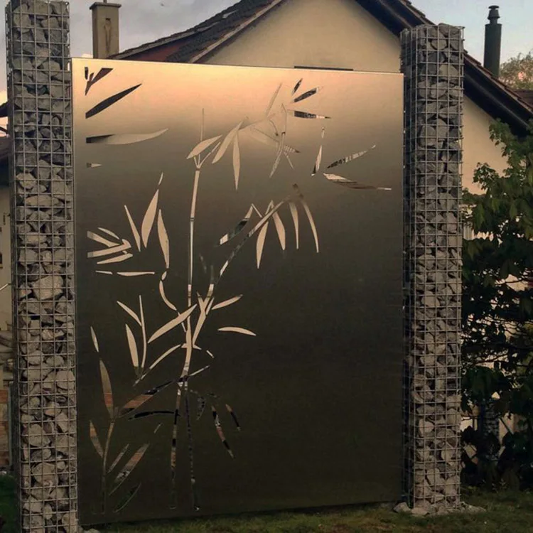 Decorative Laser Cut Corten Steel Free Standing Privacy Screens