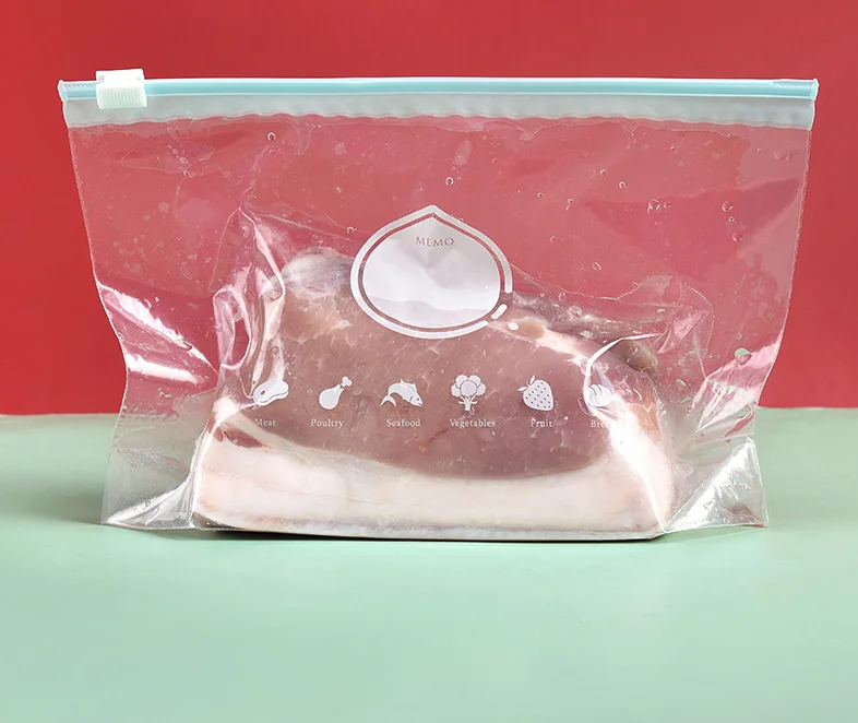 Reusable Clear Freezer Food Storage Pe Zip lock Plastic Bag Food Grade Zipper Sliders Bag
