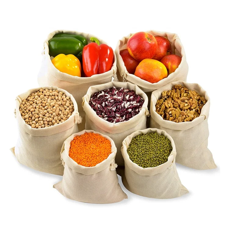 Eco friendly Washable GRS Certified Cotton Packaging Recycled Fabric Bag