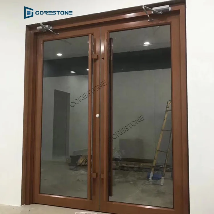 House Modern Commercial Main Door Design Entrance Center Aluminum Frame Glass Pivot Door