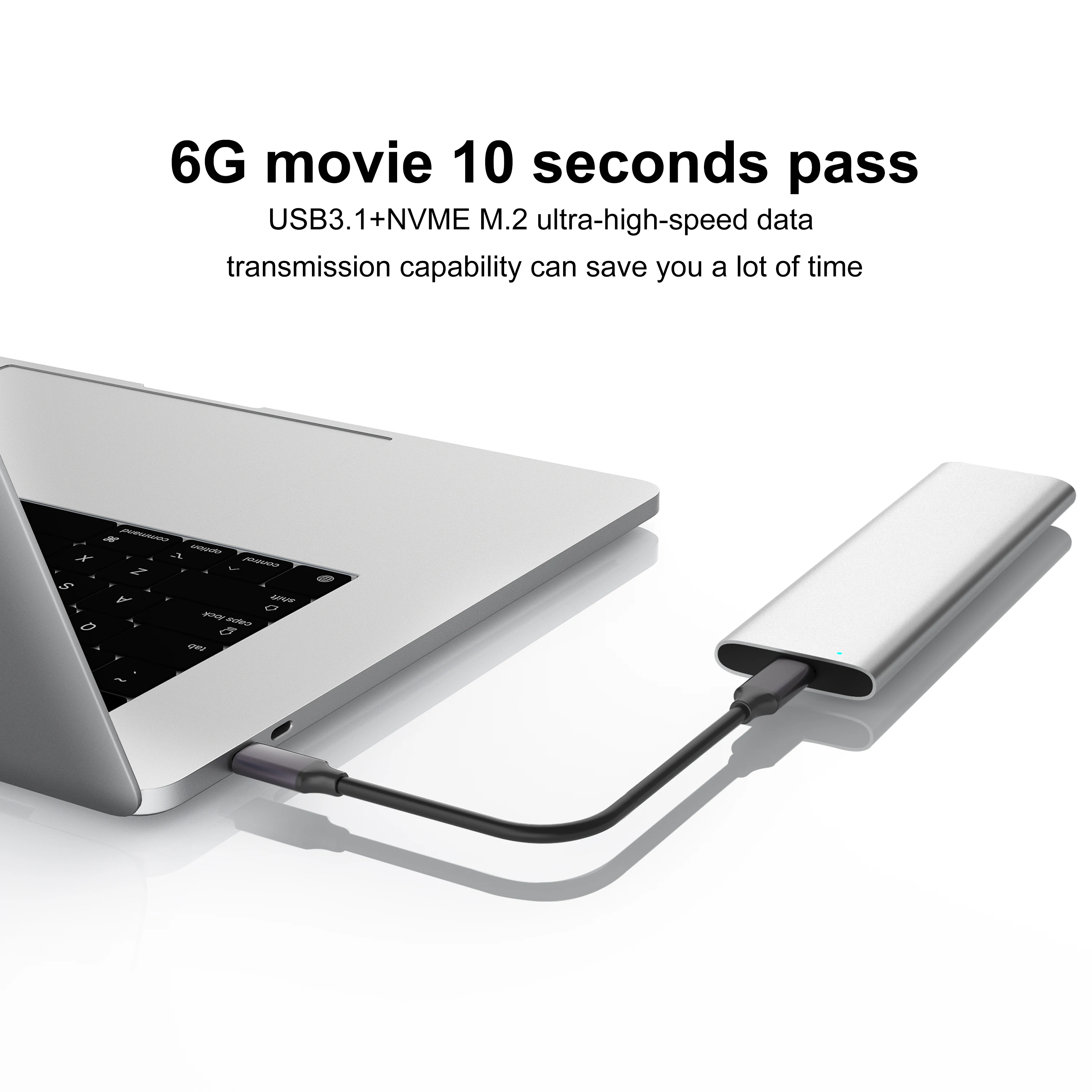 M.2 SSD Enclosure M2 SATA NGFF to USB Type C Adapter Aluminum 6Gbps B-Key Hard Drive External Case for 2230 2242 2260 2280