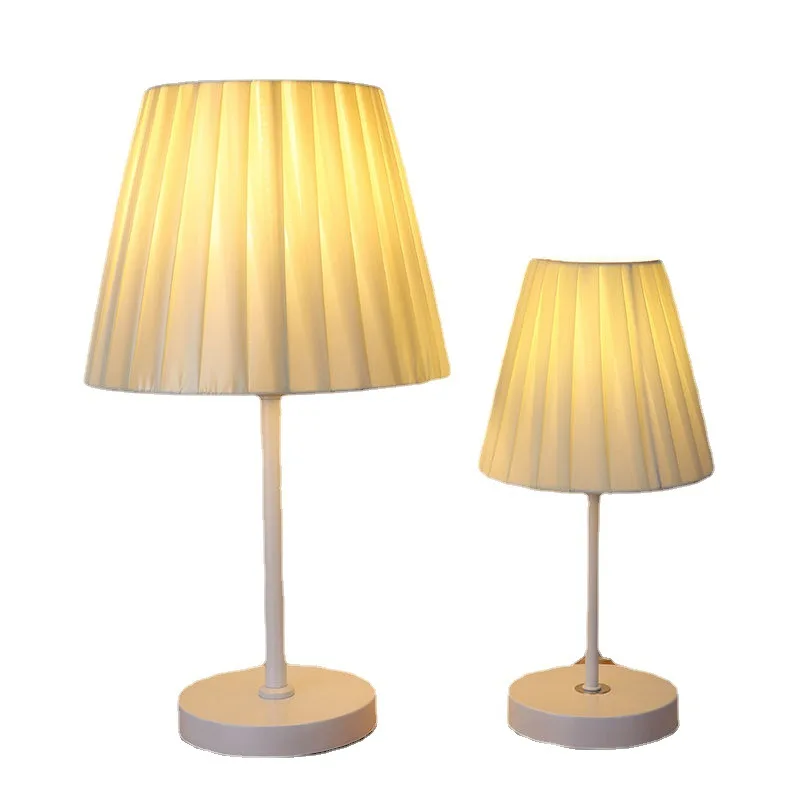Living room study bedroom bedside pleated lampshade table lamp