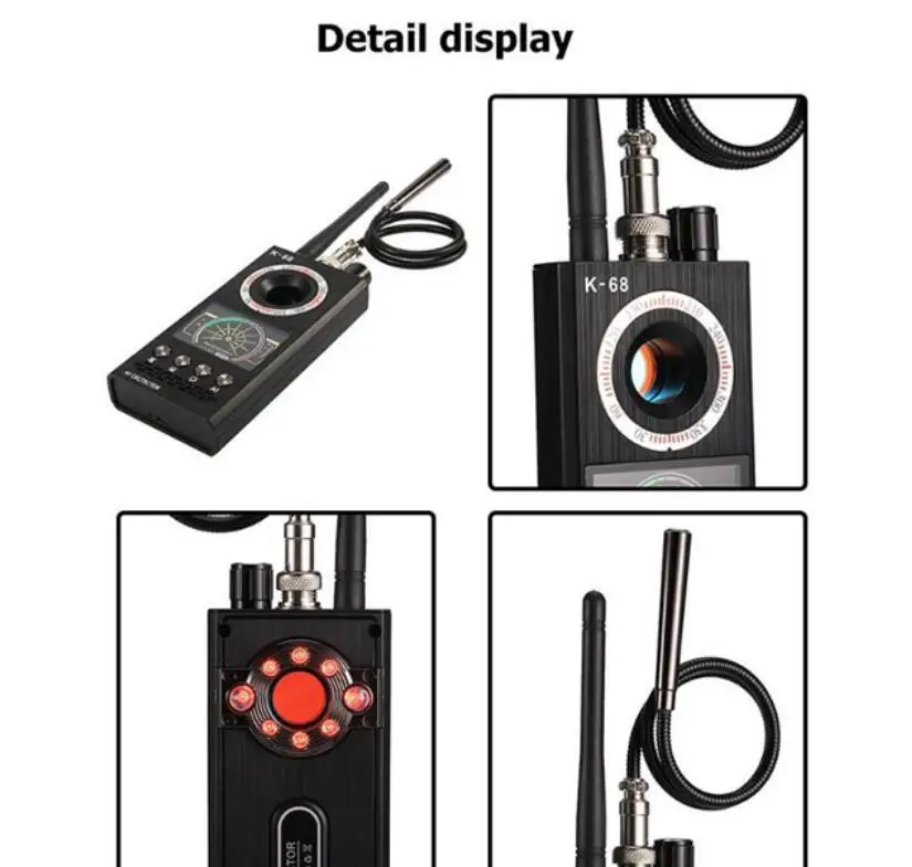 
Hot Sale high standard Wireless Hidden Camera RF Scanner Detector Spy Camera Finder Bug Detector K68 