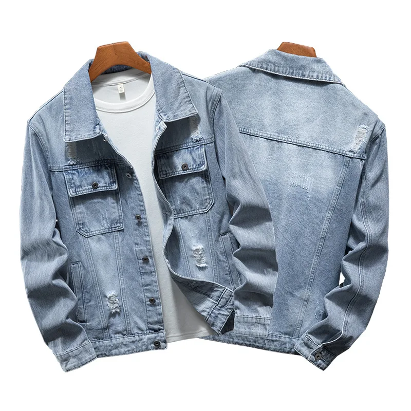 classical work wear fade washed blue and black cotton sherpa fleece lined denim jacket