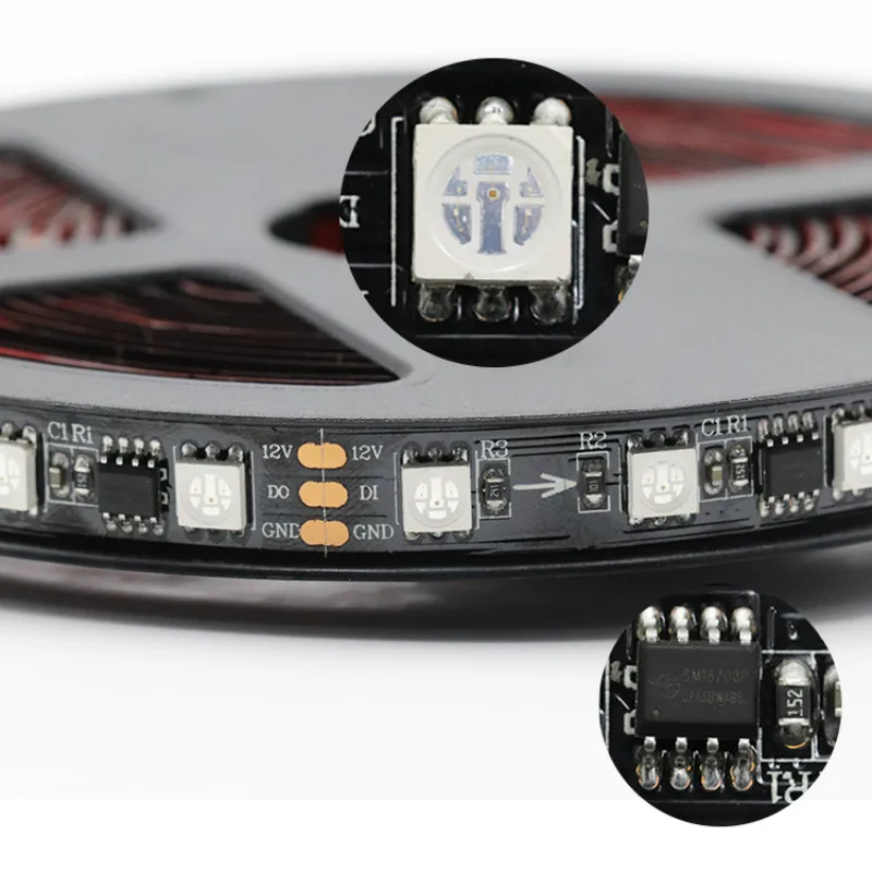 WS2811 Светодиодная лента 12 В 24 SMD5050 RGB 30/60/96Led/m 10 мм ширина пикселей программируемая Волшебная адресная Гибкая 2811 световая