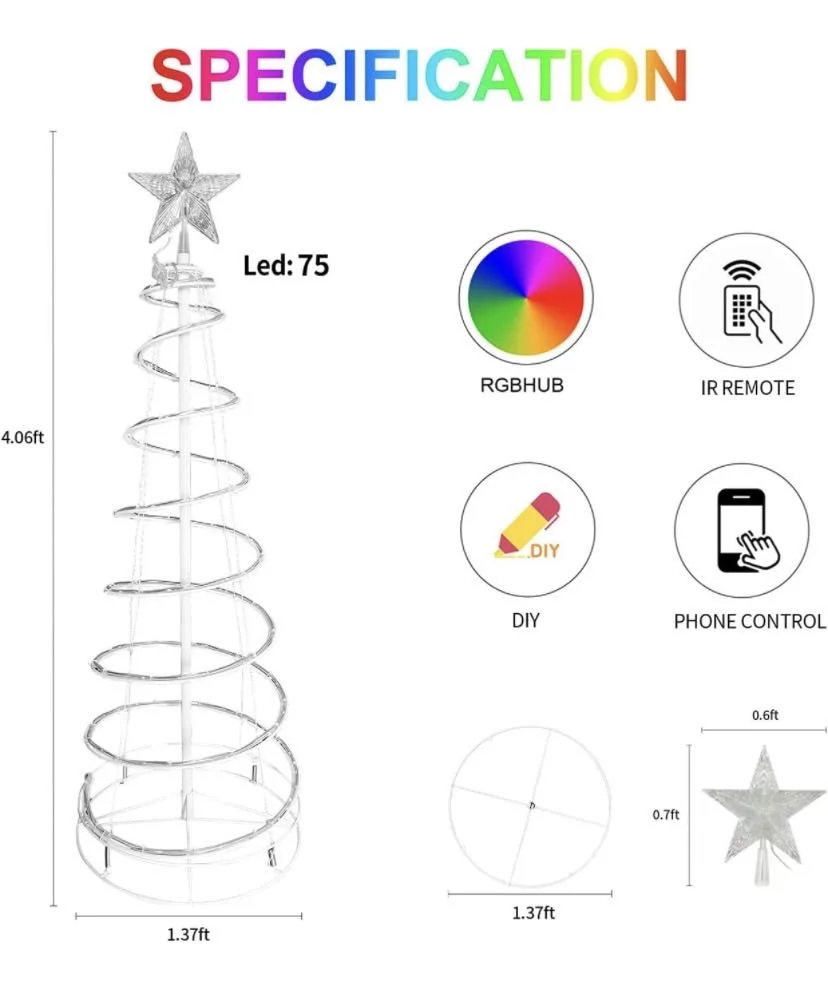 Christmas Spiral Christmas tree lights