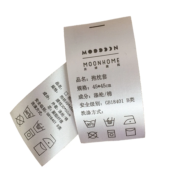 silk polyester washing instruction label clothe care label wash label