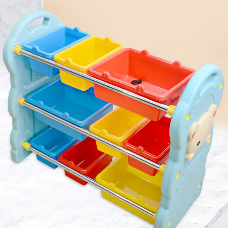 SE973182 Multi-layer Plastic Kindergarten Bookshelf Toy Storage Shelf