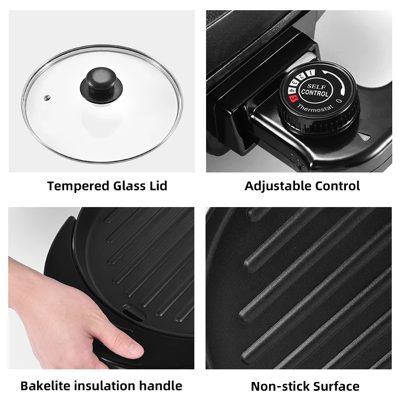 Indoor Korea Multi-functiona 2 in 1 HotPot and Bbq Grill Smokeless Nonstick Electric Grill With Hot Pot