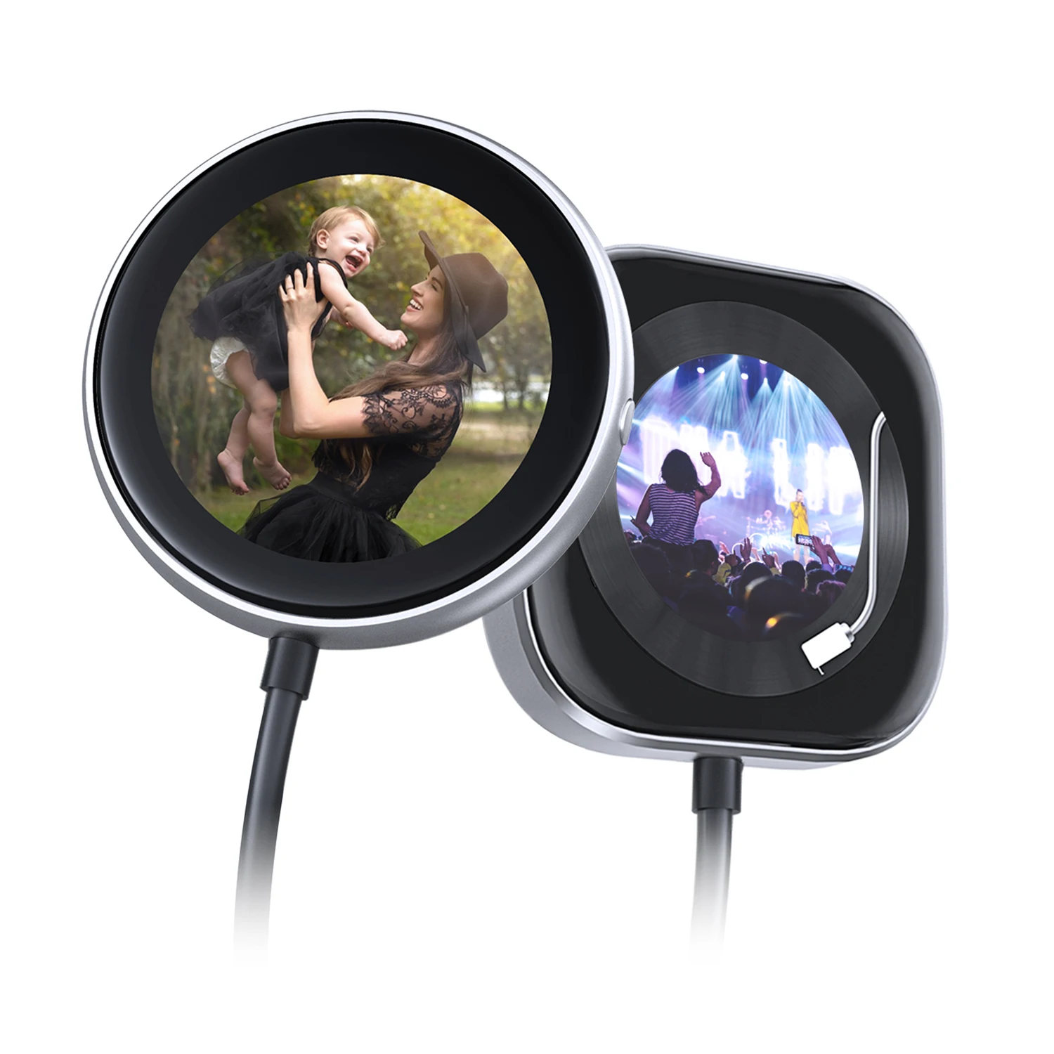 2024 Newest Unique CarPlayClip Wireless CarPlay Adapter with screen display Album cover digital Clocks customized photos