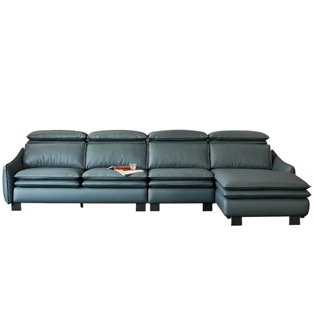
Modern Genuine leather sofa with chaise corner sofa livingroom furniture 