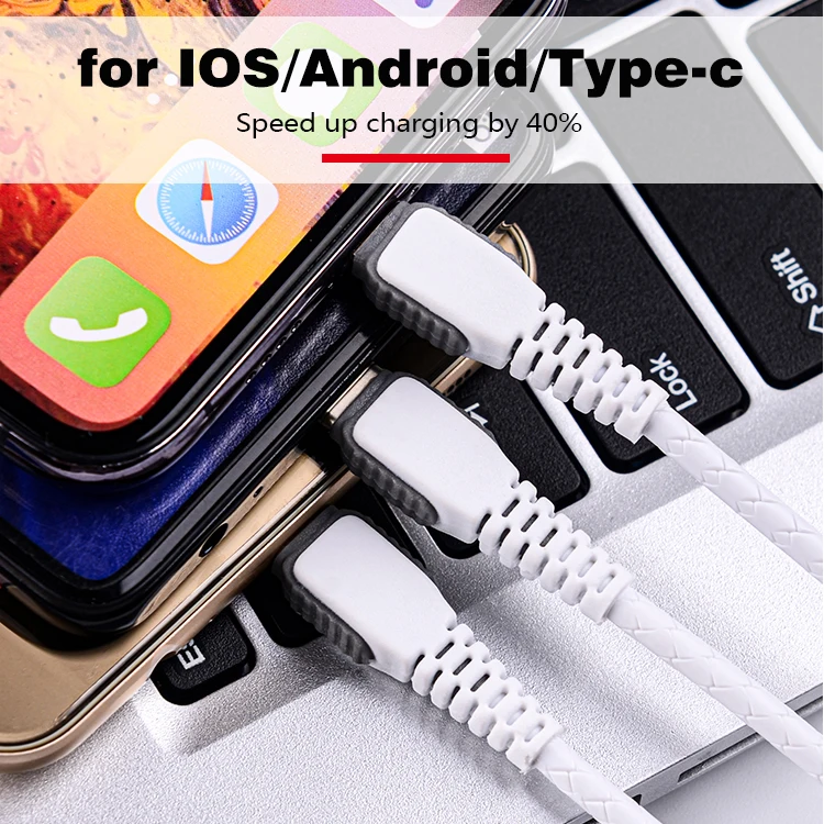 Wholesale 3 in 1 USB cable charger 2A micro USB charging cable for micro type c cable