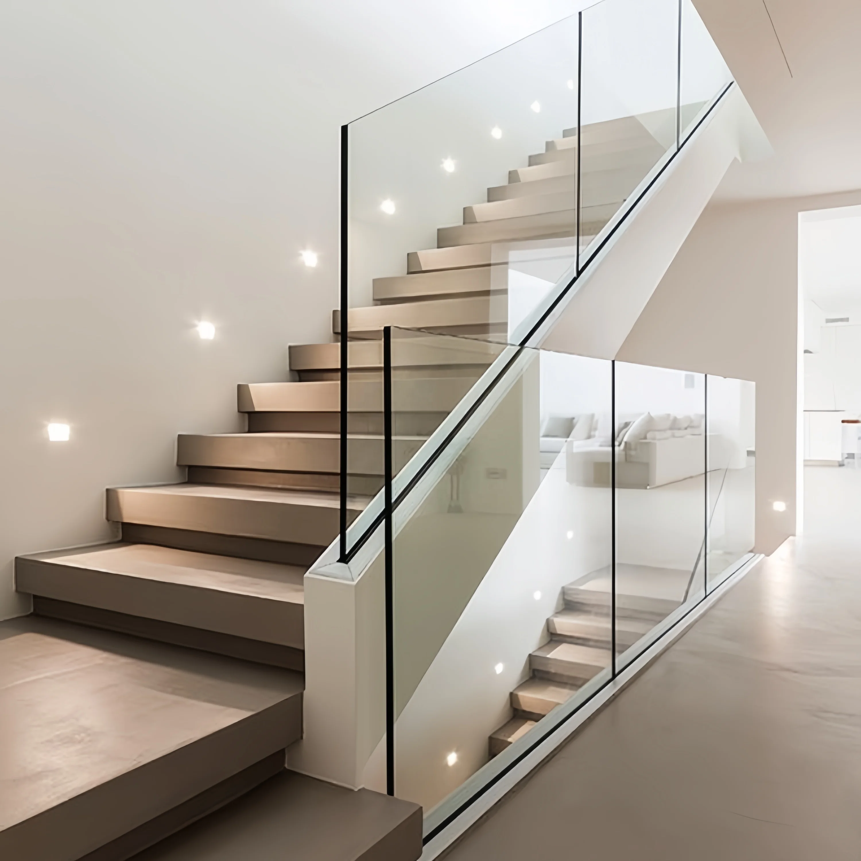 Customized Tempered glass balcony Balustrade with frame pool balcony staircase tempered glass balustrade railing fence for sale