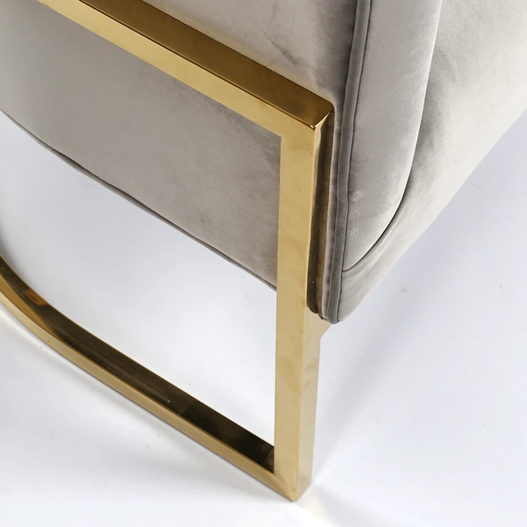 Home Furniture Modern Velvet Fabric Stainless Steel Chair Furniture