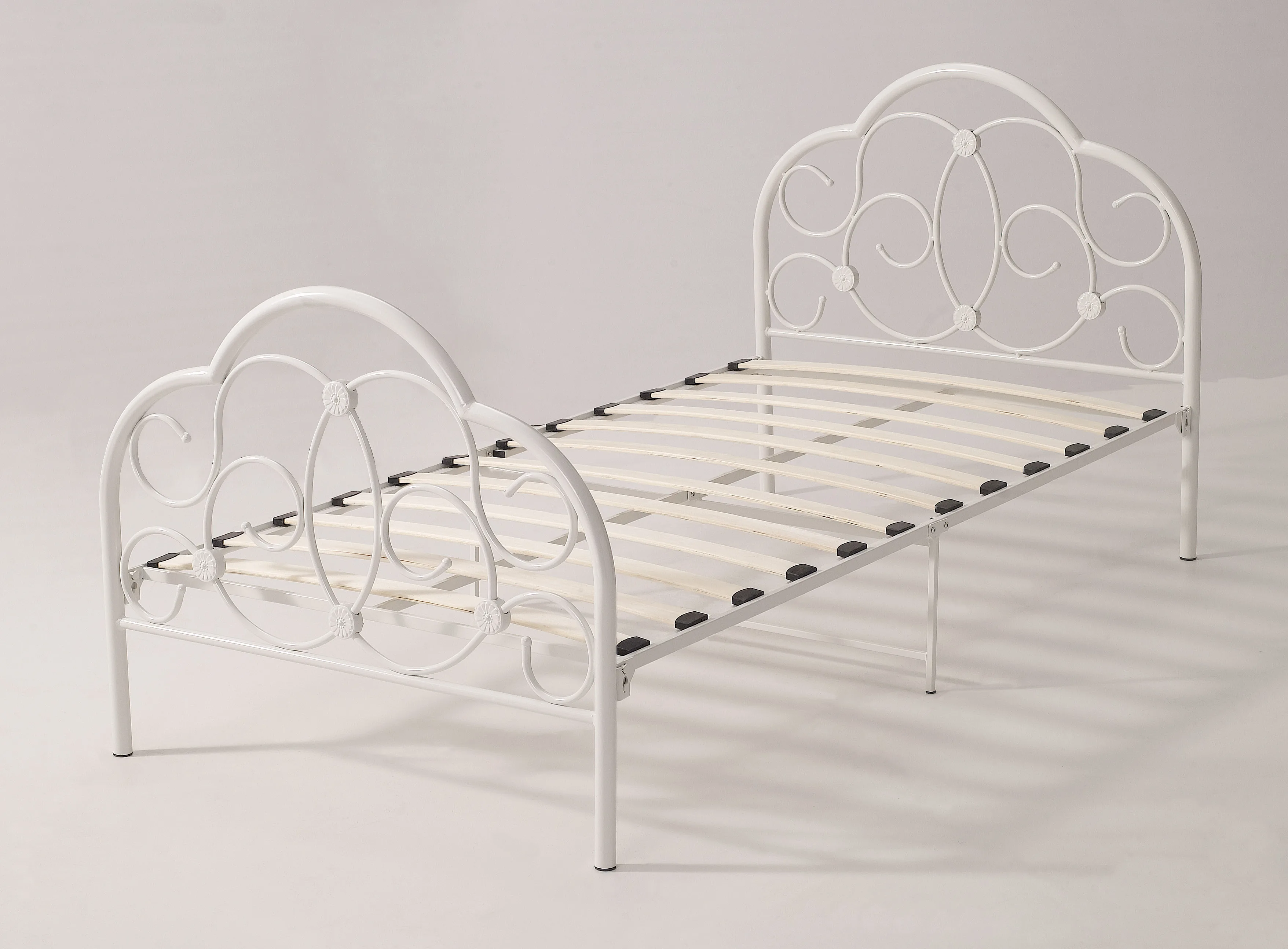 Bedroom Furniture Metal Twin Size Pink  Frame Girls Bed