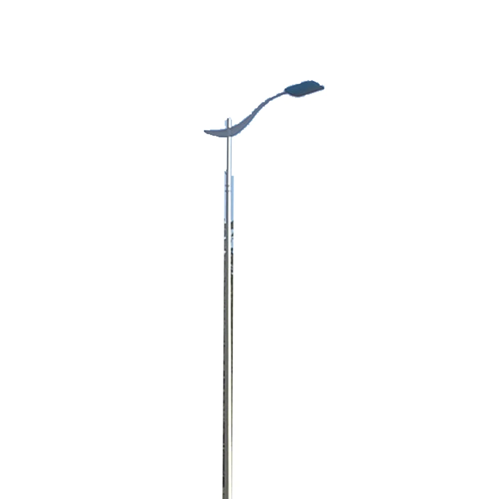 12M Polygonal Outdoor hinged Street light pole column with LED Lamps