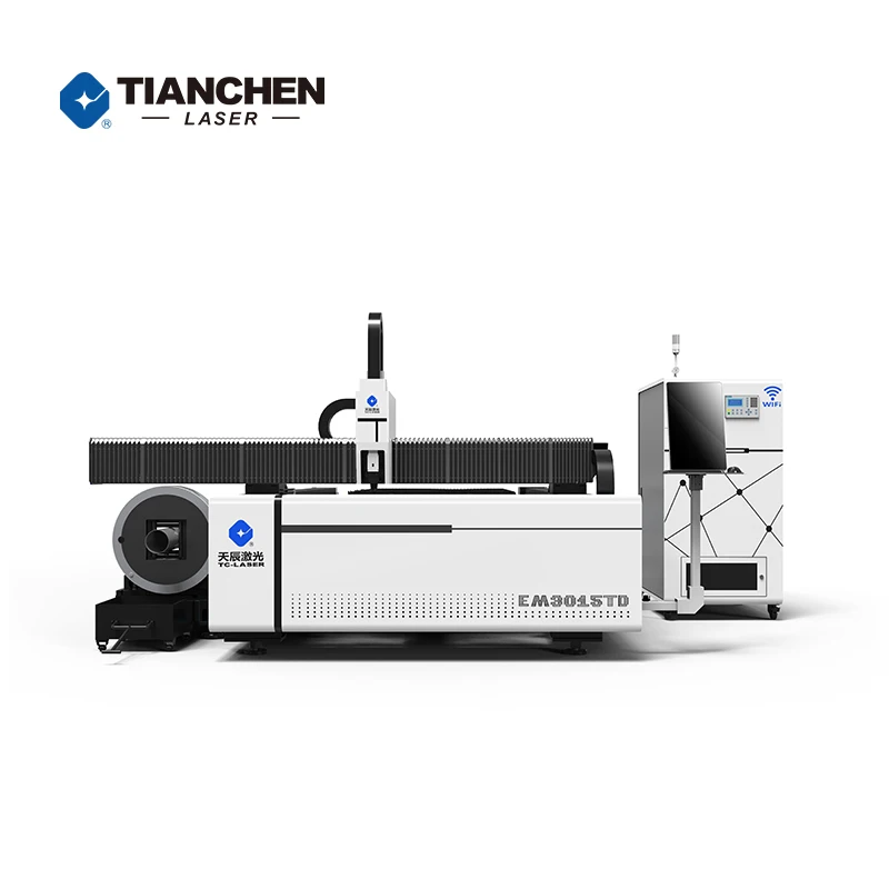 Ipg Laser source 1kw 1.5kw 2000w 3000w Fiber Metal Sheet Tube Laser Cutter / Steel Tube Lazer Cutting Machine