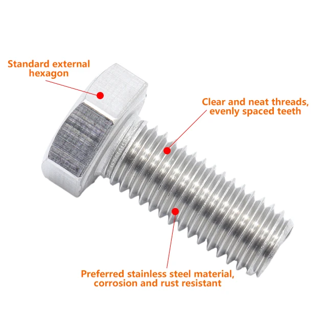 Wholesale Price Different Types Full Thread Stainless Steel M6 M8 M10 Hexagon Head Bolt and Nut