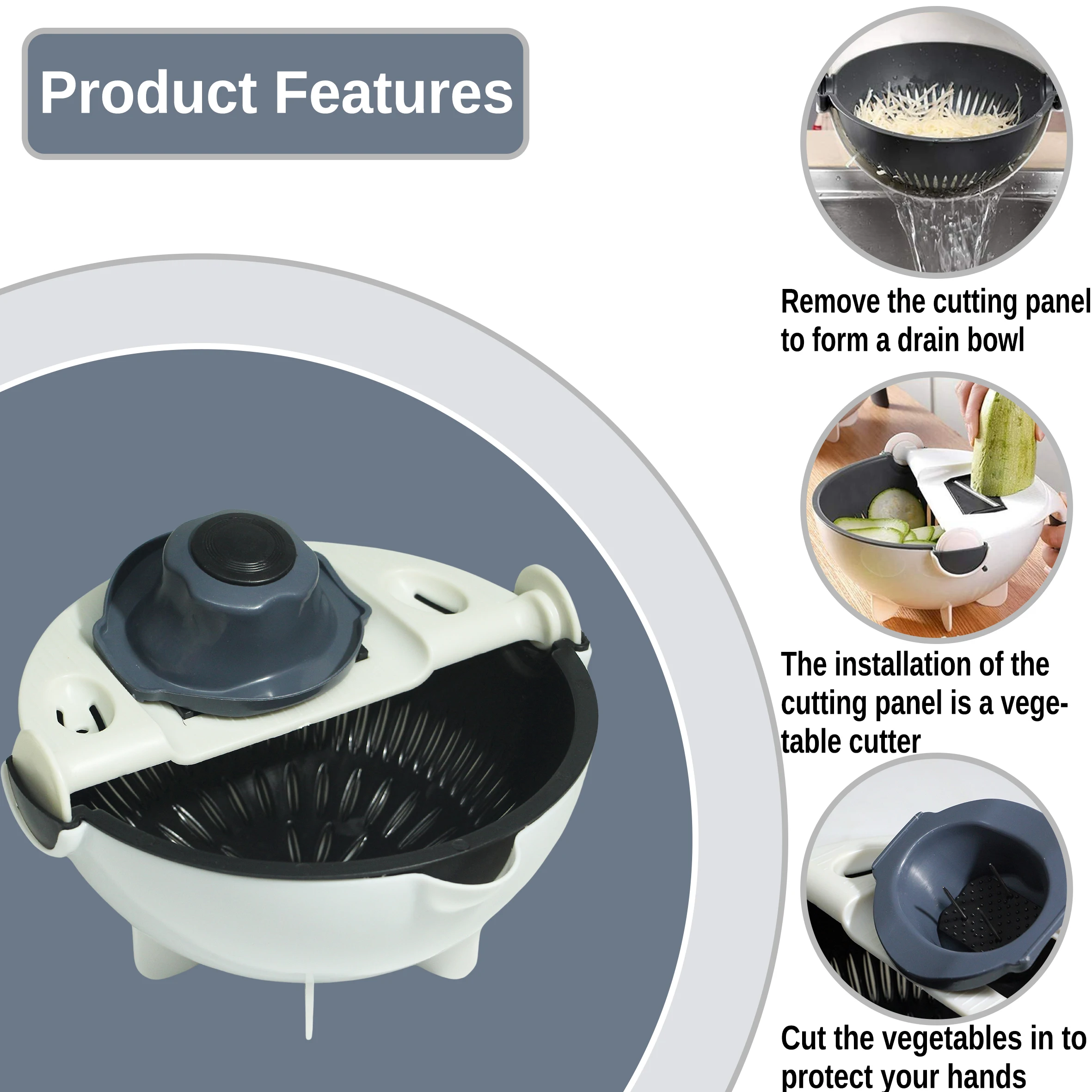 Multifunctional Plastic Grater Machine Vegetable Shredder Dicer Cheese Onions Picnic Cutting Hand Grinder Tool Fruit