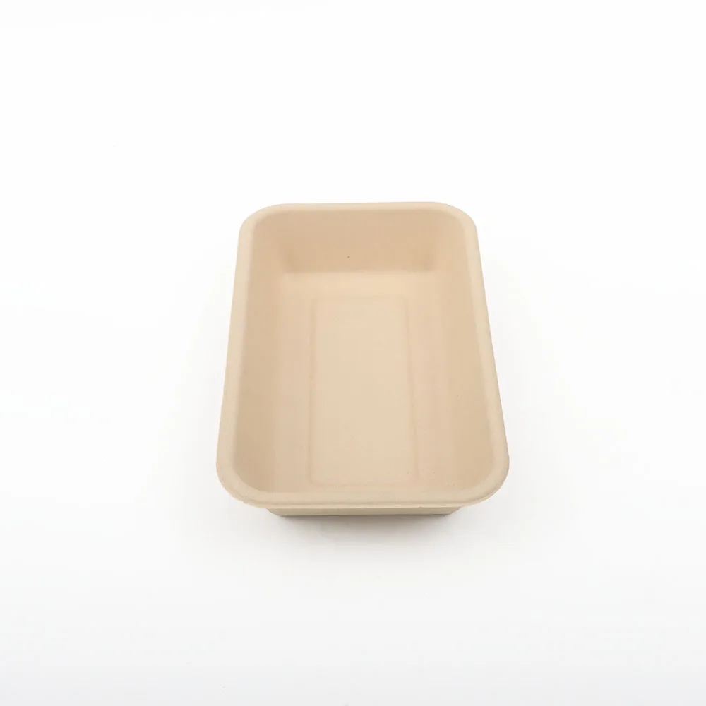 Bamboo pulp fiber Tableware Dish Plate 1/2/3 Compartment Disposable Fast Food Serving Tray