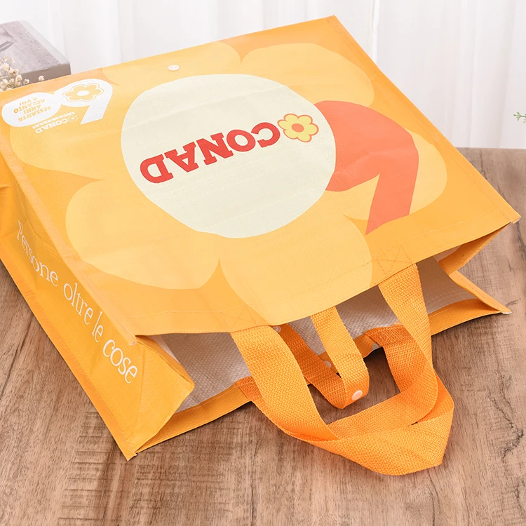 Hot sale custom printing design eco folding recyclable pp woven shopping bag