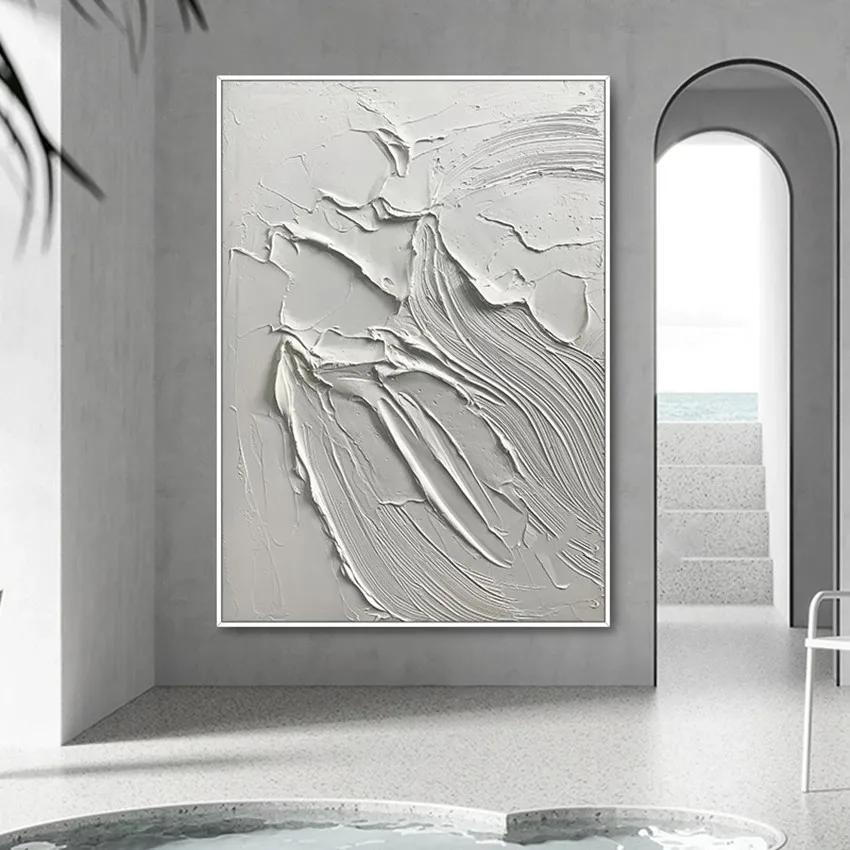 dropshipping Living Room Floating Frame Abstract thick pigment Modern Wall Art Work Oil Paintings Canvas