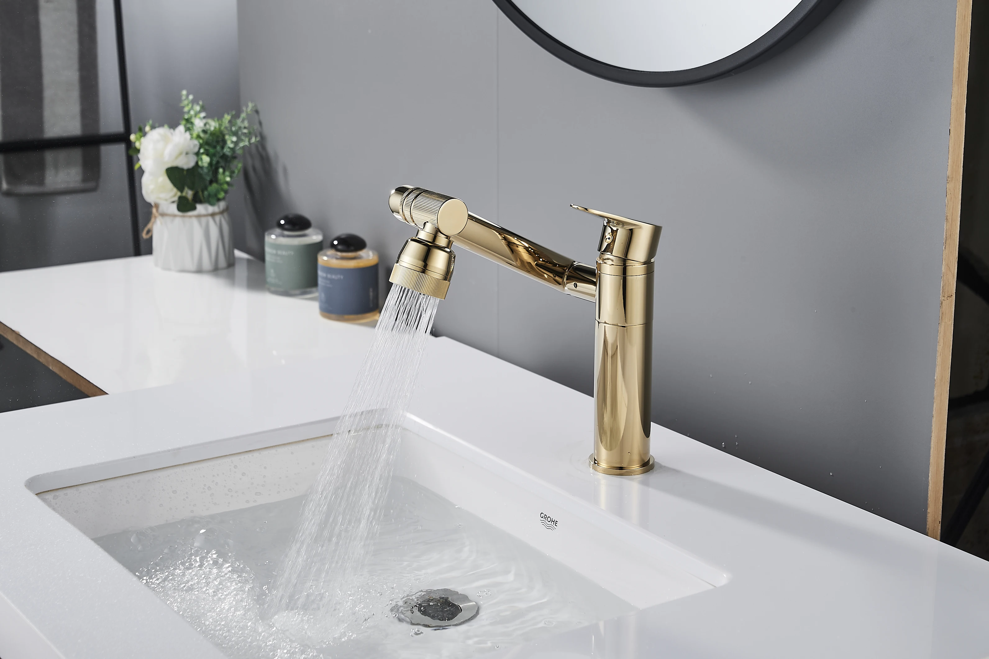 2024 Hot Selling 360° Rotation Basin Faucets Brass Bathroom Sink Faucet Modern Water Tap Washbasin Faucet Hot&Cold Mixer Taps
