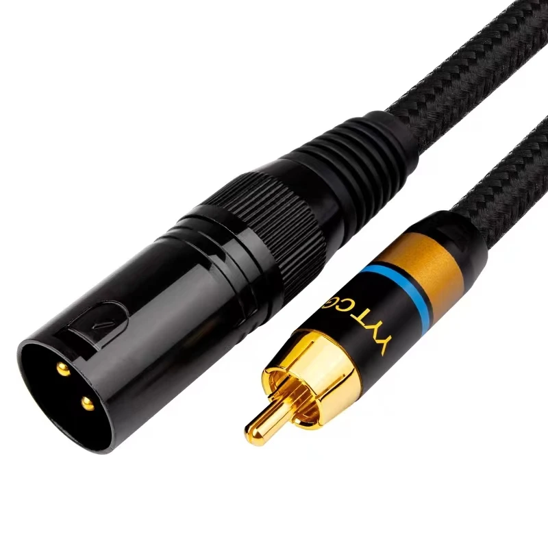 professional audio hifi RCA to XLR cable female xlr cable braid high pure copper gold plated  jack audio cable