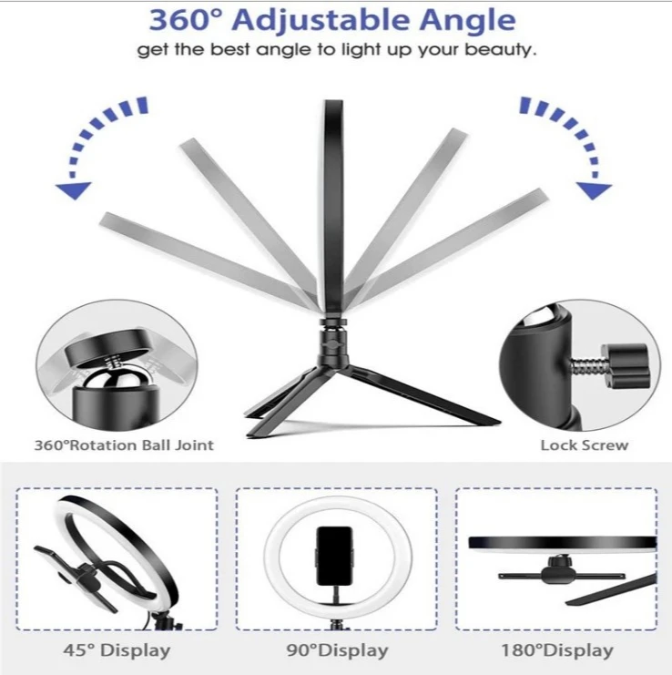 youtube video lphotography 10inch selfie LED ring light with tripod stand  ring light for sale  phone holder