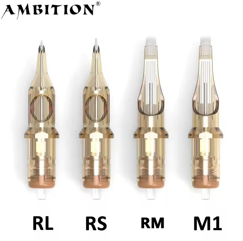 Wholesale Custom Ambition 20pcs RL RS M1 RM 0.25mm 0.3mm 0.35mm Disposable Sterilized Safety Premium Tattoo Cartridges Needles