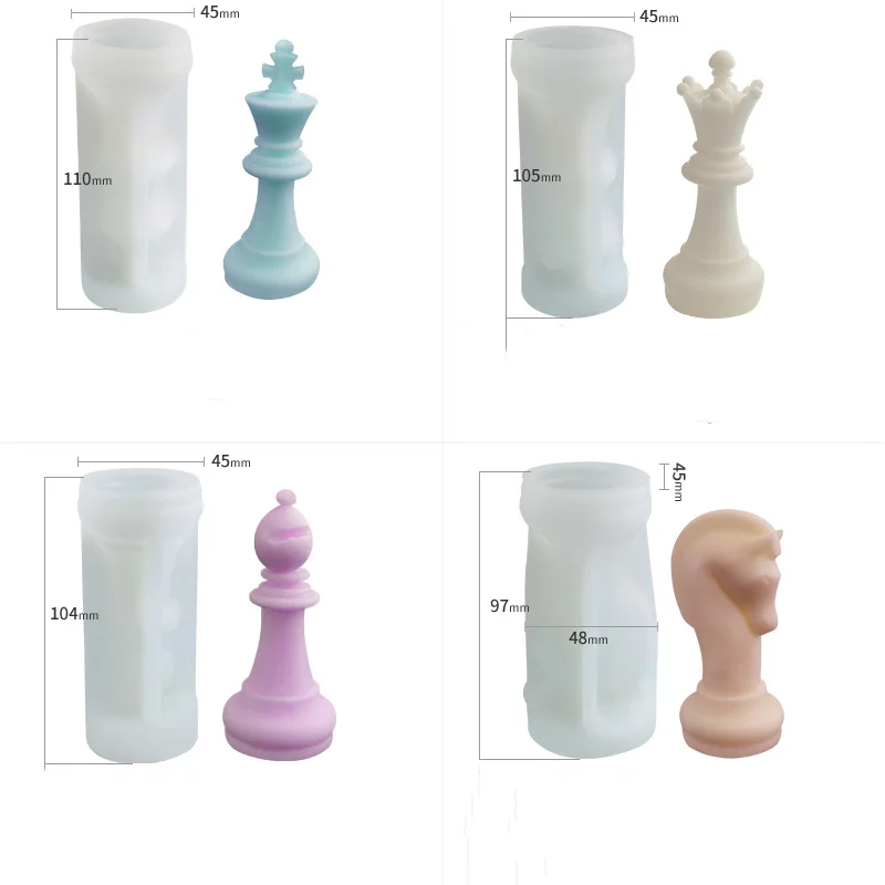 Wholesale Large Chess Silicone Mold Creative DIY Candle Making Mould Food-grade Materials 3D Handmade Soap Molds