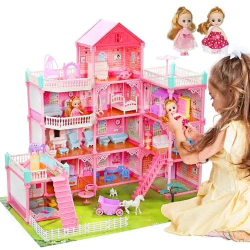 RTS Wholesale fashion Dollhouse wooden miniature furniture toys poppenhuis roombox DIY style doll house sets for girls