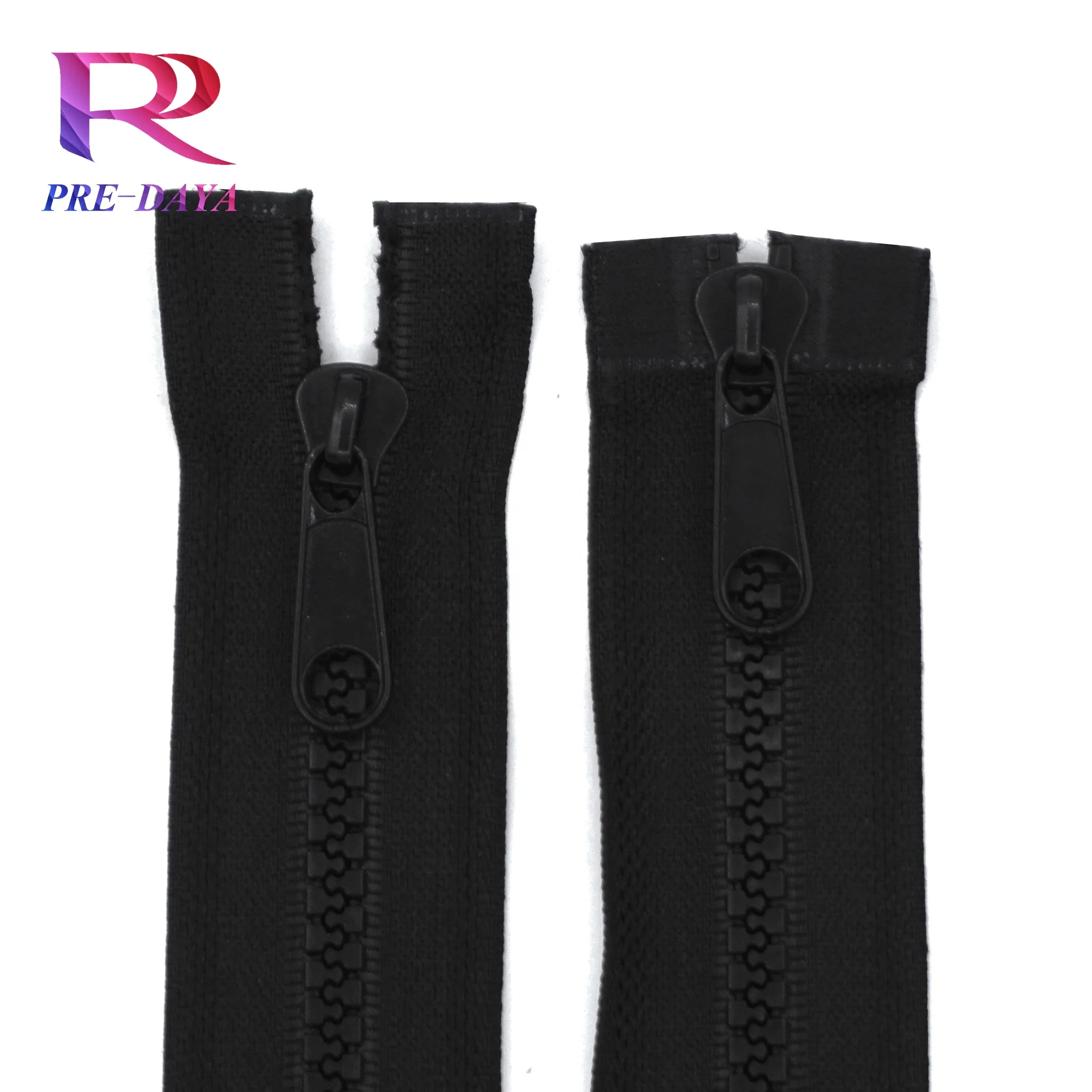 Factory Double Slider Plastic Resin Color Zipper Can Be Customized 2 Way Open End Plastic Zipper For Coat