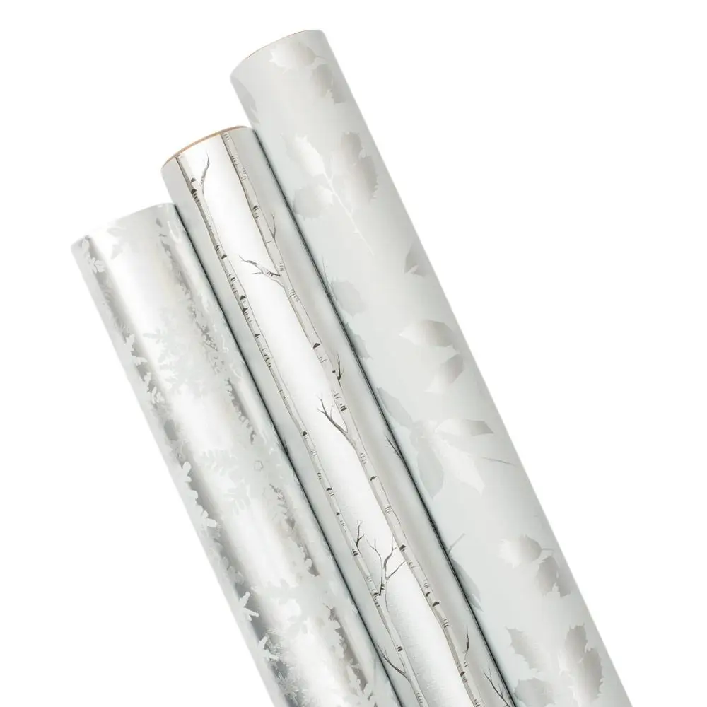 
Silver Woodland Custom Printed Wrapping Paper Roll Gift Wrapping Paper Manufacturer Roll wrapping paper 