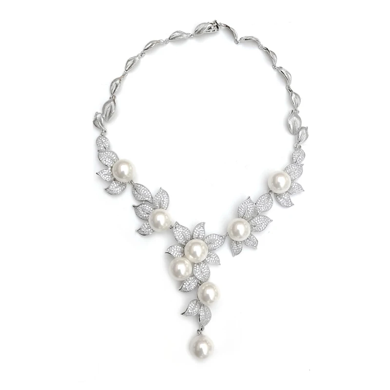 High quality pearl necklace flower party luxury necklace factory direct supply