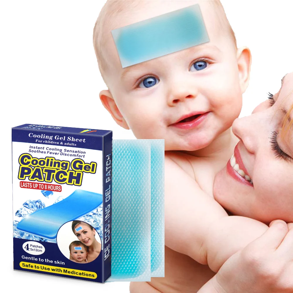 Baby Care Plaster Fever Cool Gel Pads Safe Mint Cooling Gel Patch