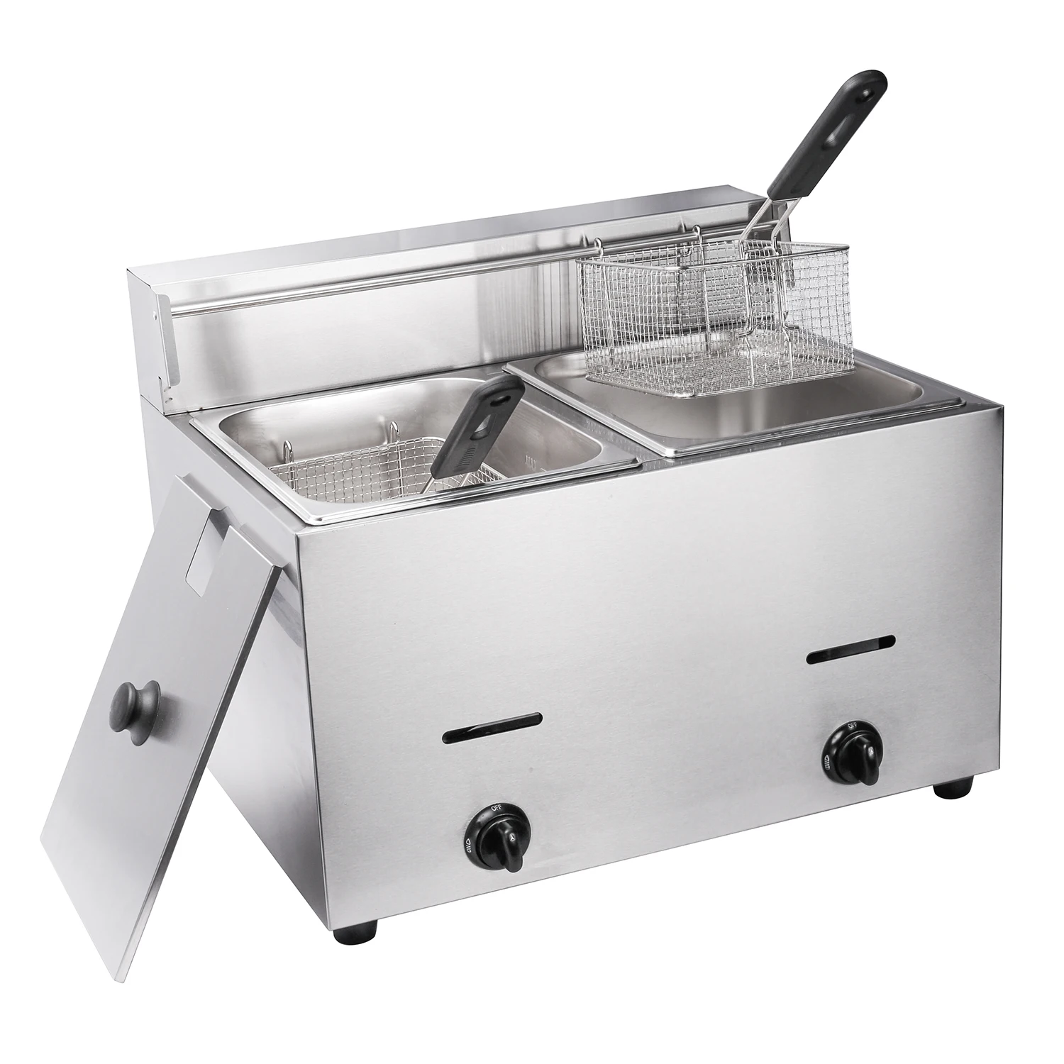 Машина для производства картофеля фри 2 бака французская промышленная Коммерческая картофельные чипсы куриный газ фритюрница ресторана