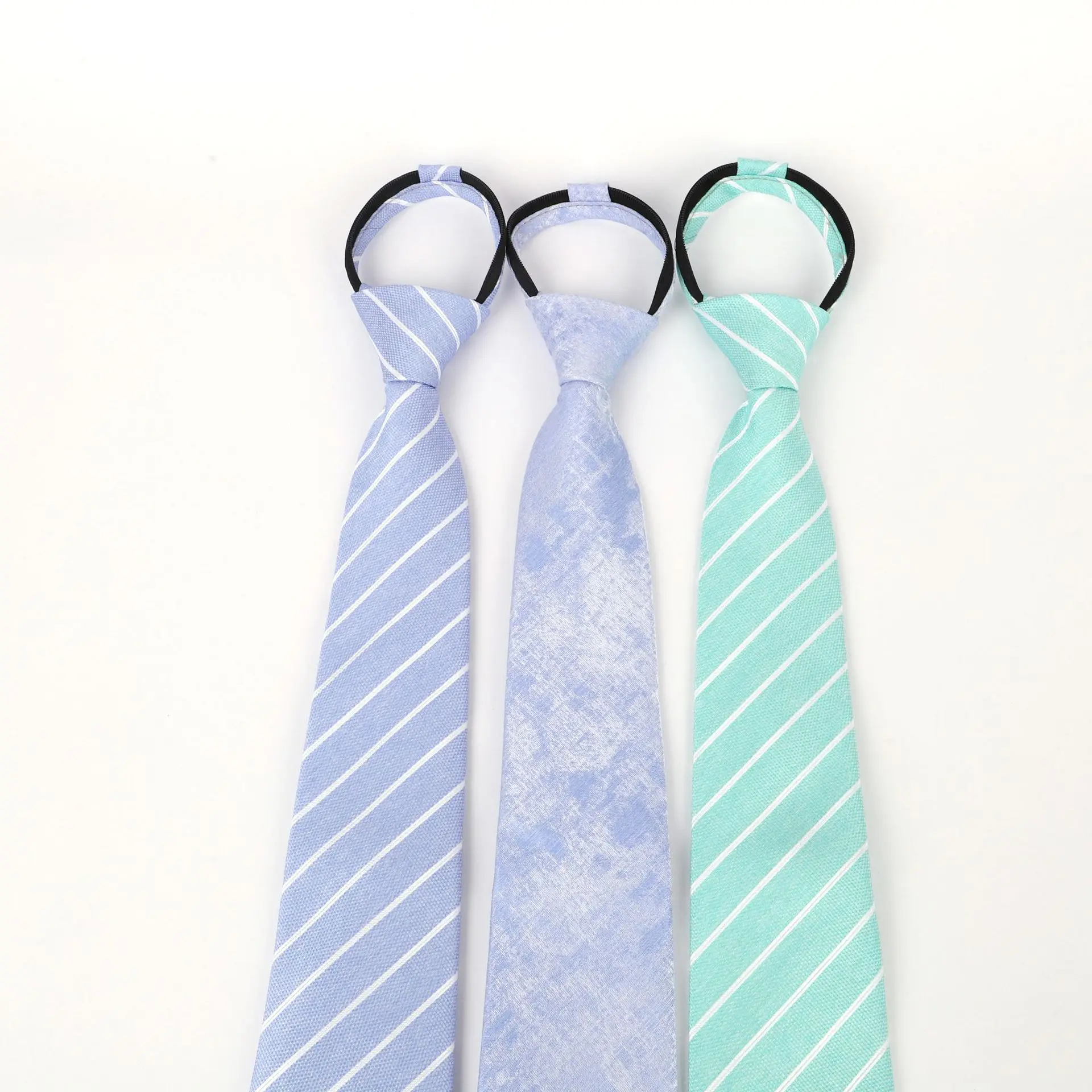 Wholesale Classic Popular Zipper Ties Pre- tied Adjustable Polyester Necktie Ties  Easy Wear