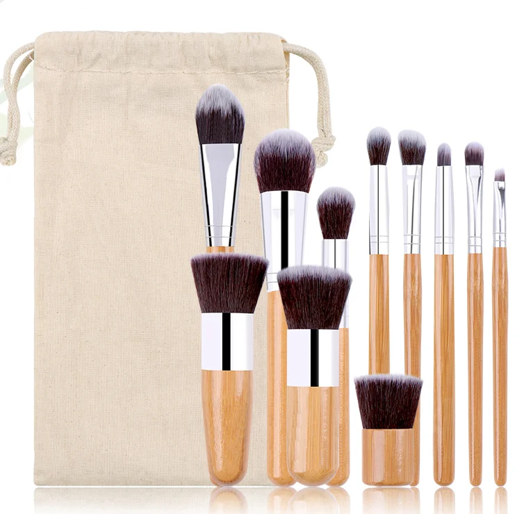 best selling products in amazon 11pcs make up bamboo make up brush set