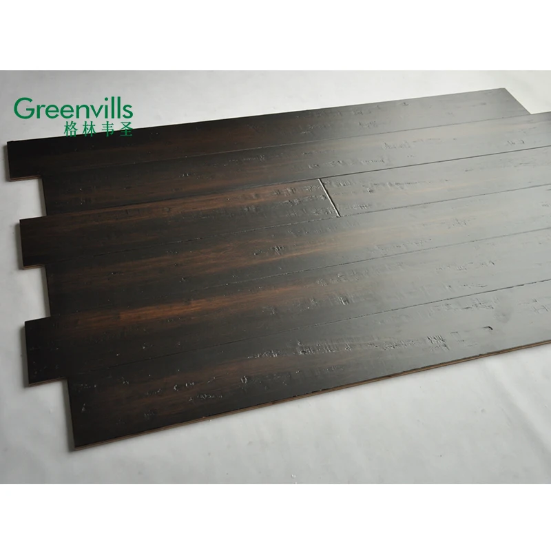 14MM thickness engineered bamboo wood flooring, factory wholesales worn black wood floor