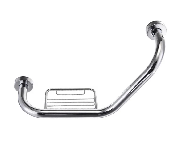bilox Wall Mounted Stainless Steel Shower Bathroom Toilet Grab Bar Safety Grab Bar with Soap Dish Holder Set
