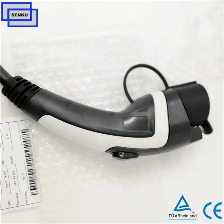 Type2 Electric Charging Points 32A type2 to type1 EV Adapter with 0.5m Phev Charging Cable