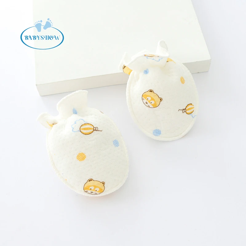 Babyshow Autumn and Winter Thick Baby Gloves Newborn Warm and Scratch-resistant Gloves with Cotton Clip Baby Protective Gloves