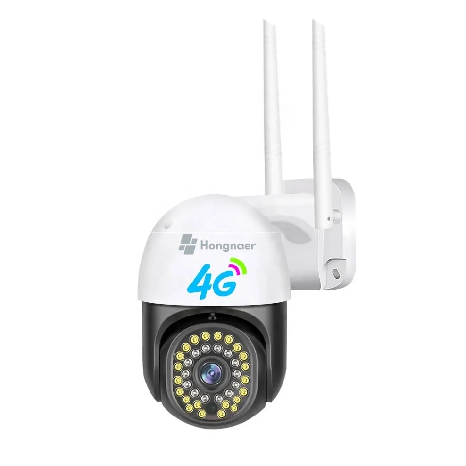 Hongnaer Global Version 4g Camera Outdoor Ptz CCTV Camera 4g Sim Card 1080p Security Camera V380 Pro APP