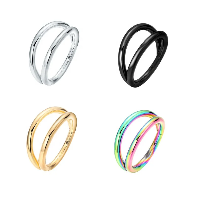 Gaby new arrive  nose rings hoops  nose ring real gold silver  color stainless  steel nose ring  piercing