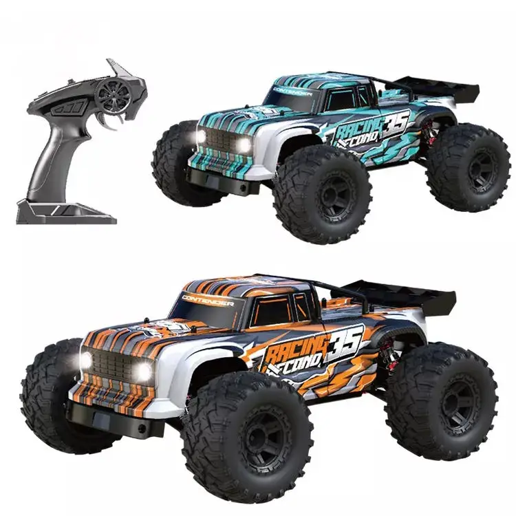 1/10 RC Car 2.4G Remote Control 4WD Off-road Racing High Speed Electric Hobby Toy Truck With LED Lights