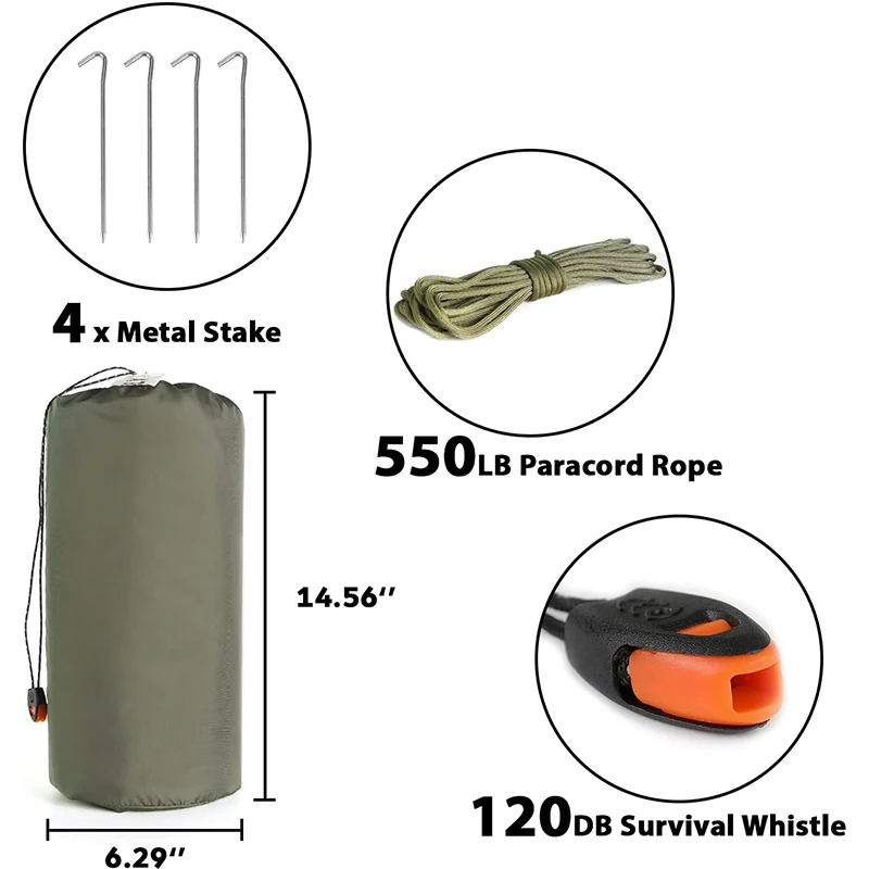Reusable Lightweight Waterproof Non-Woven Survival Emergency Shelter Tent With Zipper