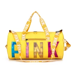 Wholesale Custom Logo Sport Travel  Bag Fashion Large Capacity Durable and Waterproof Overnight Pink Gym Duffle Bag