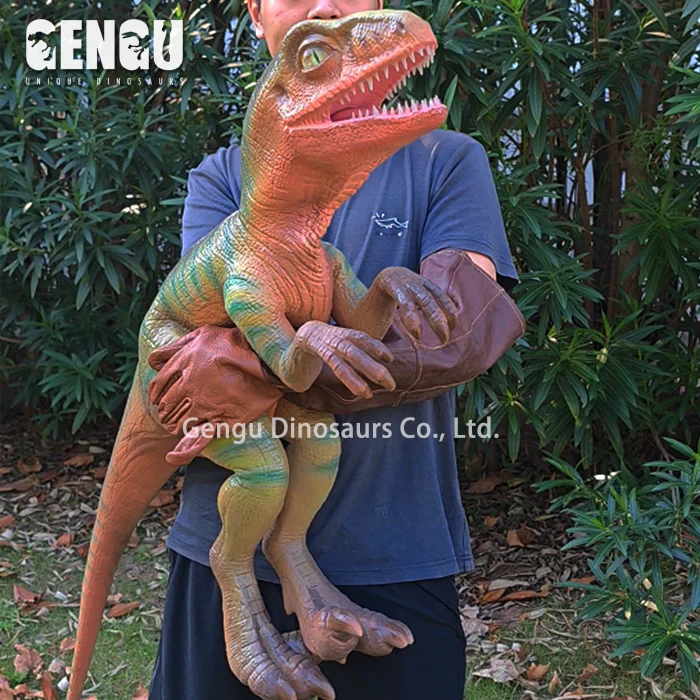 Animatronic Velociraptor Puppet 3D Baby Dinosaur Puppet Hand Control