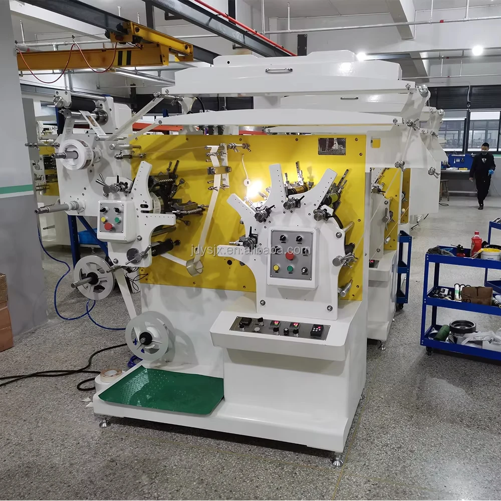 JR-1242 Jingda Brand 4+2 Colors Automatic Roll To Roll Letterpress Label Flexo Printing Machine For Narrow Fabric Label